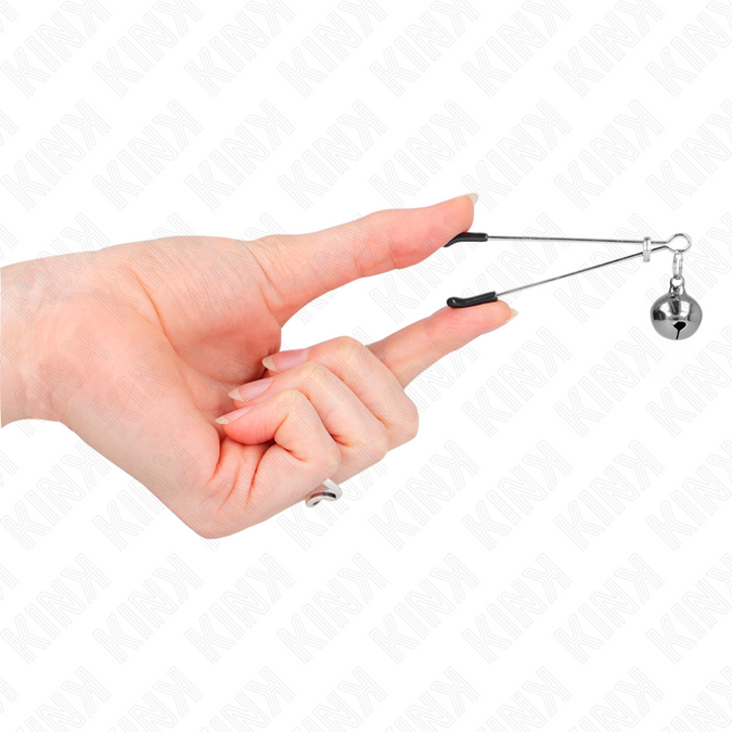 Kink – Dunne Bel Tepelklemmen Zilver 7 Cm