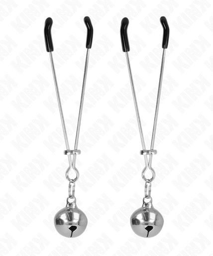 KINK - THIN BELL NIPPLE CLAMPS SILVER 7 CM KINK - THIN BELL NIPPLE CLAMPS SILVER 7 CM