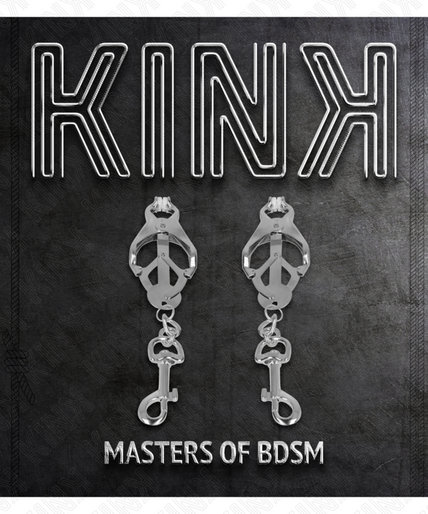 KINK - JAPANESE CLOVER NIPPLE CLAMPS WITH HOOKS SILVER KINK - JAPANESE CLOVER NIPPLE CLAMPS WITH HOOKS SILVER