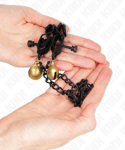 KINK - FLAT CHAIN NIPPLE CLAMPS AND BELL SILVER 30 CM KINK - FLAT CHAIN NIPPLE CLAMPS AND BELL SILVER 30 CM
