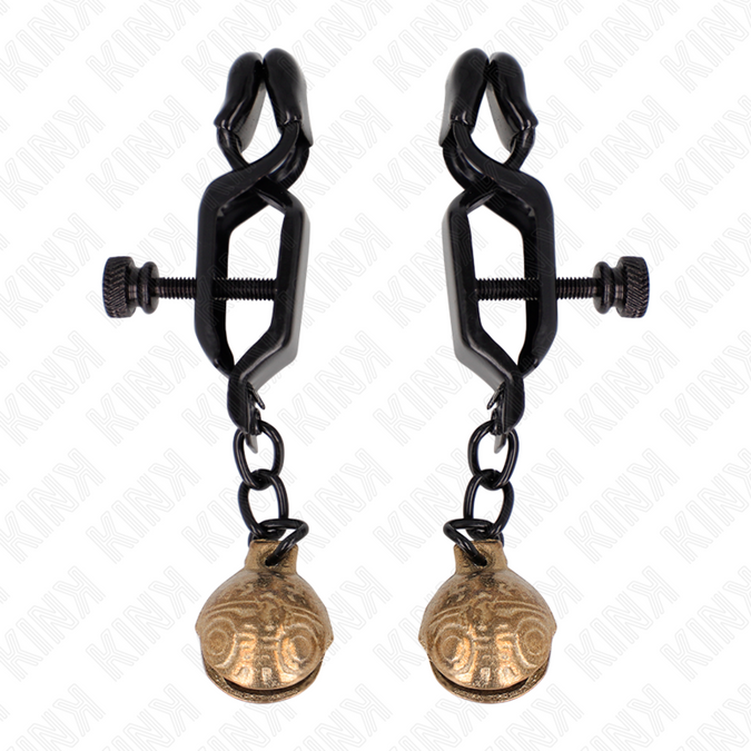 KINK - BELL JAW STYLE NIPPLE CLAMPS BLACK 7 CM