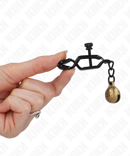 KINK - BELL JAW STYLE NIPPLE CLAMPS BLACK 7 CM KINK - BELL JAW STYLE NIPPLE CLAMPS BLACK 7 CM