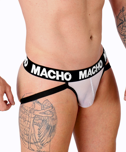 MACHO - MX26X1 JOCK GRID WHITE XL MACHO - MX26X1 JOCK GRID WHITE XL