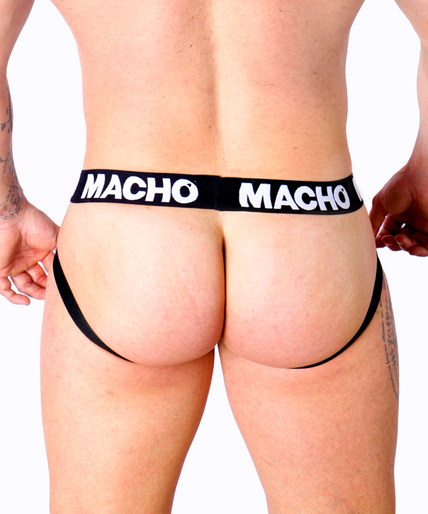 MACHO - MX27GR LEATHER JOCK GRAY BEIGE XL MACHO - MX27GR LEATHER JOCK GRAY BEIGE XL