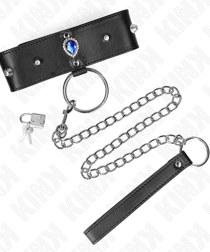 KINK - NECKLACE 65 CM WITH STRAP WITH BLUE DIAMONDS ADJUSTABLE 36-43 CM X 5 CM KINK - NECKLACE 65 CM WITH STRAP WITH BLUE DIAMONDS ADJUSTABLE 36-43 CM X 5 CM