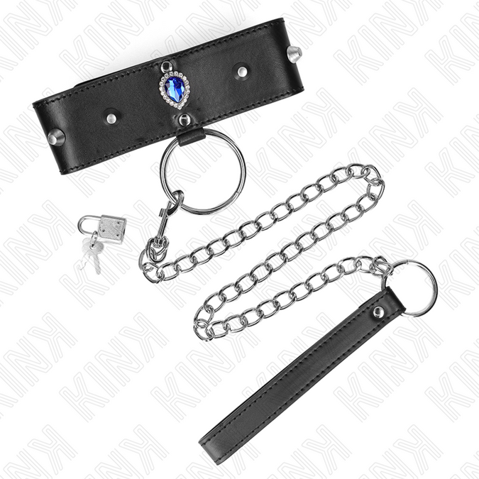 Kink – Necklace 65 Cm With Strap With Blue Diamonds Adjustable 36 – 43 Cm X 5 Cm