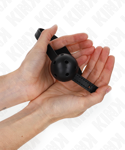 KINK - SIMPLICITY BLACK BREATHABLE BALL 4.5 CM GAG 62 x 1.5 CM KINK - SIMPLICITY BLACK BREATHABLE BALL 4.5 CM GAG 62 x 1.5 CM