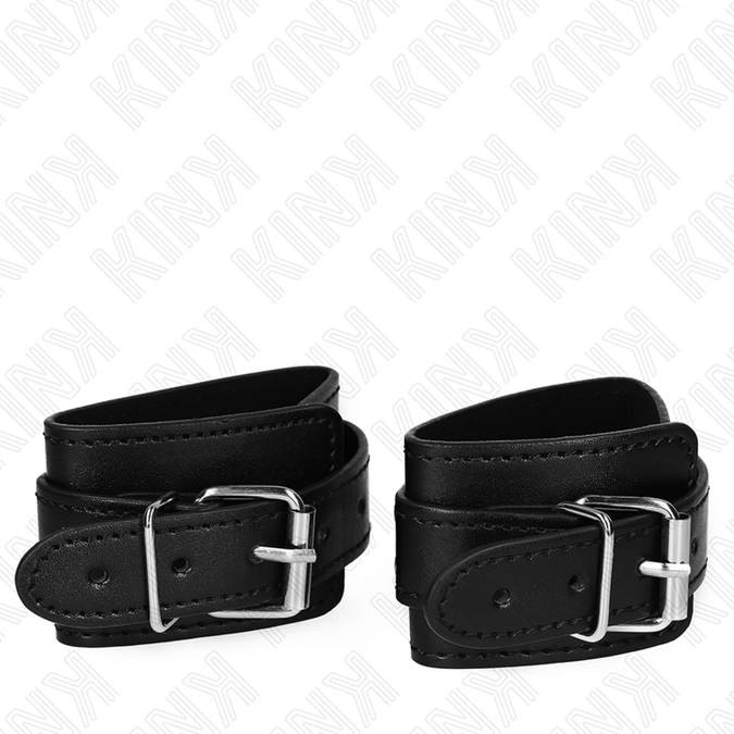 Kink – Vergrendelbare kerker polsboeien zwart verstelbaar 21 – 28 cm x 5,5 cm