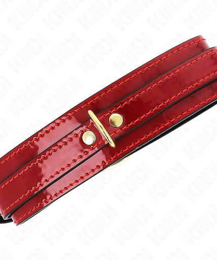 Kink – Wine Red Adjustable Necklace With Golden Details 29 – 42.5 Cm X 4 Cm Kink – Wine Red Adjustable Necklace With Golden Details 29 – 42.5 Cm X 4 Cm