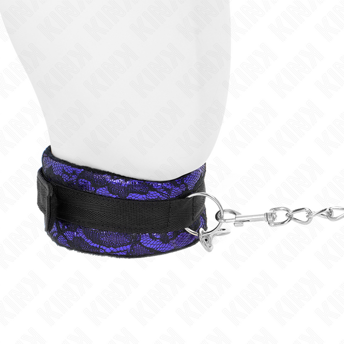 KINK - KORTE FLUWELEN KANTEN KETTING MET RIEM 105 CM MET NYLON AFWERKING 44 X 5,5 CM