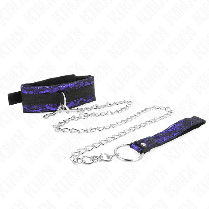 KINK - KORTE FLUWELEN KANTEN KETTING MET RIEM 105 CM MET NYLON AFWERKING 44 X 5,5 CM