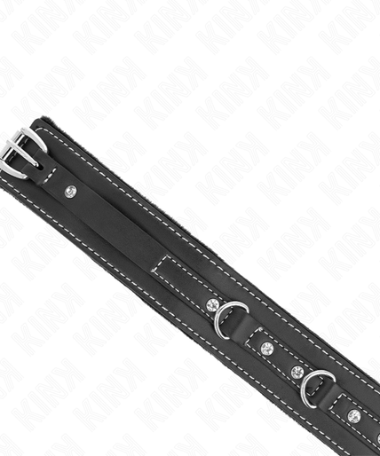 KINK - PVC LEATHER NECKLACE WITH BELT 105 CM RHINESTONE RIVET 41.5 X 4 CM KINK - PVC LEATHER NECKLACE WITH BELT 105 CM RHINESTONE RIVET 41.5 X 4 CM