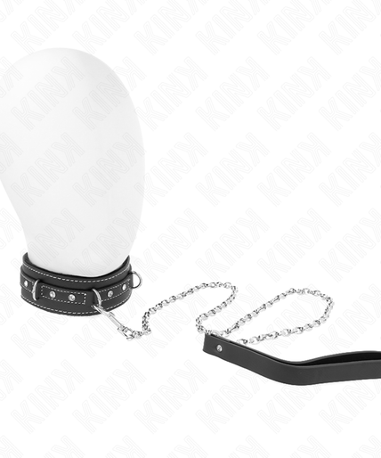KINK - PVC LEATHER NECKLACE WITH BELT 105 CM RHINESTONE RIVET 41.5 X 4 CM KINK - PVC LEATHER NECKLACE WITH BELT 105 CM RHINESTONE RIVET 41.5 X 4 CM