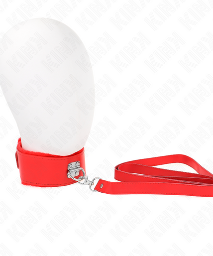 KINK - NECKLACE WITH LEASH 116 CM WITH SILVER STUDS MODEL 4 RED ADJUSTABLE 40-48 CM X 6 CM KINK - NECKLACE WITH LEASH 116 CM WITH SILVER STUDS MODEL 4 RED ADJUSTABLE 40-48 CM X 6 CM