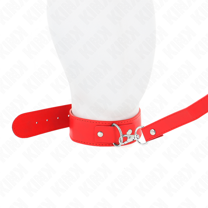 KINK - KETTING MET RIEM 116 CM ROOD VERSTELBARE BAND 32-50 CM X 8 CM