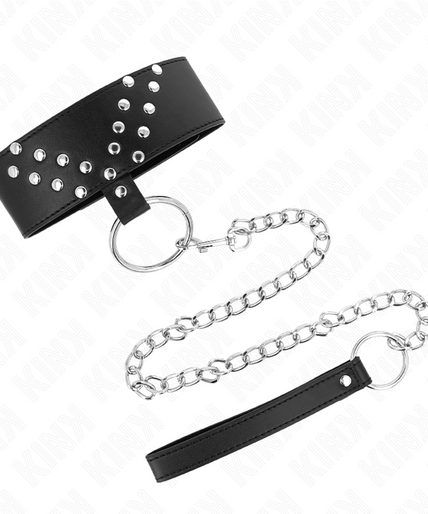 KINK - NECKLACE WITH BELT 65 CM WITH V RIVET ADJUSTABLE 36-43 CM X 5 CM KINK - NECKLACE WITH BELT 65 CM WITH V RIVET ADJUSTABLE 36-43 CM X 5 CM