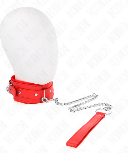 KINK - COLLAR WITH LEASH 65 CM WITH RESTRICTIONS RED 36-42 CM X 5.5 CM KINK - COLLAR WITH LEASH 65 CM WITH RESTRICTIONS RED 36-42 CM X 5.5 CM