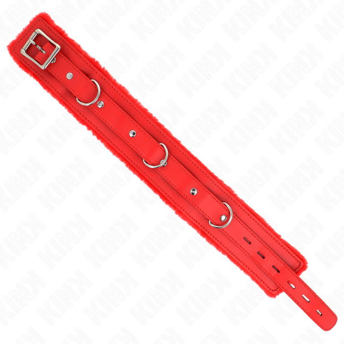 Kink – Halsband met riem 65 cm met beperkingen Rood 36 – 42 cm x 5,5 cm