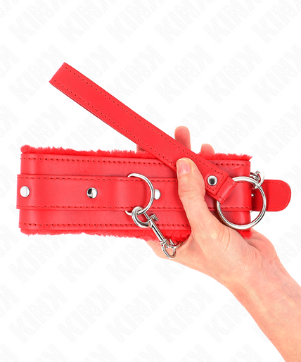 KINK - COLLAR WITH LEASH 65 CM WITH RESTRICTIONS RED 36-42 CM X 5.5 CM KINK - COLLAR WITH LEASH 65 CM WITH RESTRICTIONS RED 36-42 CM X 5.5 CM