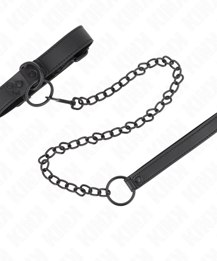 KINK - COLLAR WITH DARK LEASH 65 CM ADJUSTABLE 37-54 CM X 3 CM KINK - COLLAR WITH DARK LEASH 65 CM ADJUSTABLE 37-54 CM X 3 CM