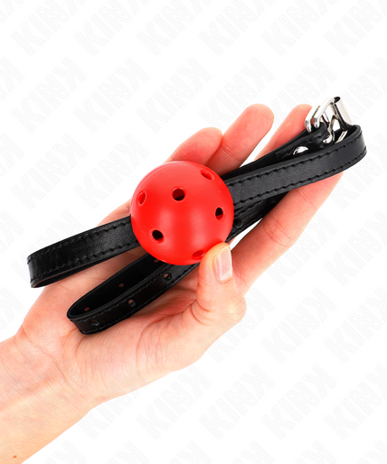KINK - SIMPLICITY RED BREATHABLE 4.5 CM BALL GAG 62 x 1.5 CM KINK - SIMPLICITY RED BREATHABLE 4.5 CM BALL GAG 62 x 1.5 CM