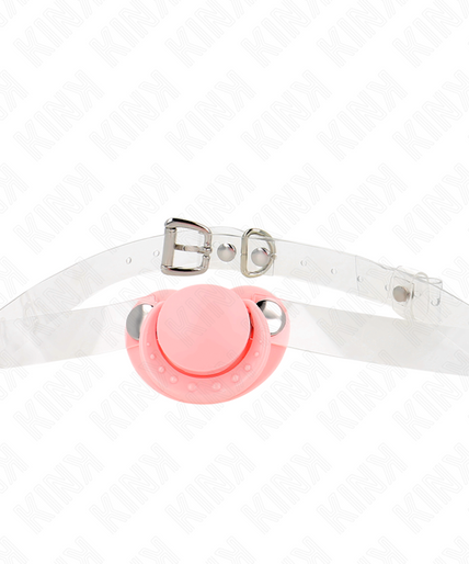 KINK - PINK PACIFIER SHAPED GAG 5.5 x 4 CM ADJUSTABLE 43-60 CM KINK - PINK PACIFIER SHAPED GAG 5.5 x 4 CM ADJUSTABLE 43-60 CM