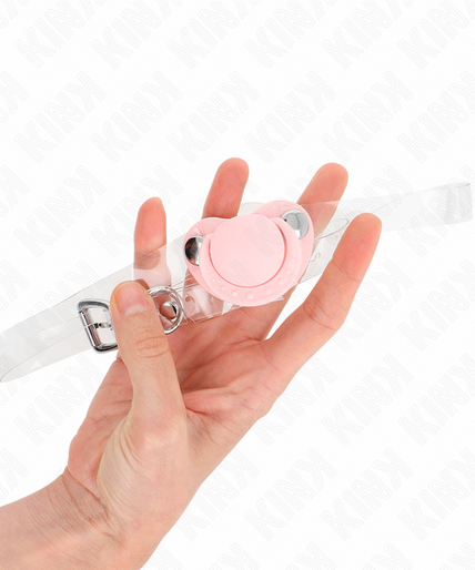 KINK - PINK PACIFIER SHAPED GAG 5.5 x 4 CM ADJUSTABLE 43-60 CM KINK - PINK PACIFIER SHAPED GAG 5.5 x 4 CM ADJUSTABLE 43-60 CM