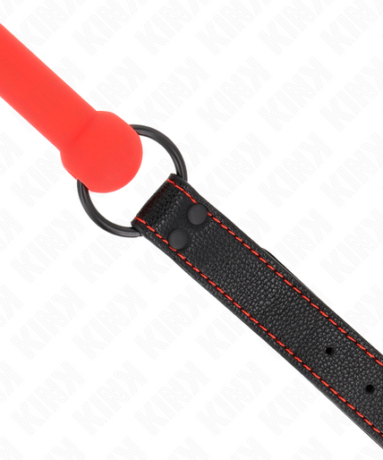 KINK - BONE GAG WITH LEATHERETTE STRAP RED ADJUSTABLE 41-57 CM KINK - BONE GAG WITH LEATHERETTE STRAP RED ADJUSTABLE 41-57 CM
