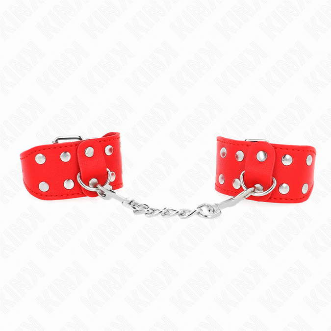 Kink – Wristbands With Double Line Of Adjustable Studs Red