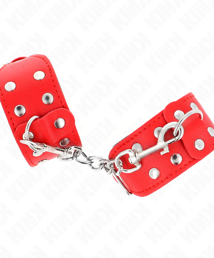 KINK - WRISTBANDS WITH DOUBLE LINE OF ADJUSTABLE STUDS RED KINK - WRISTBANDS WITH DOUBLE LINE OF ADJUSTABLE STUDS RED