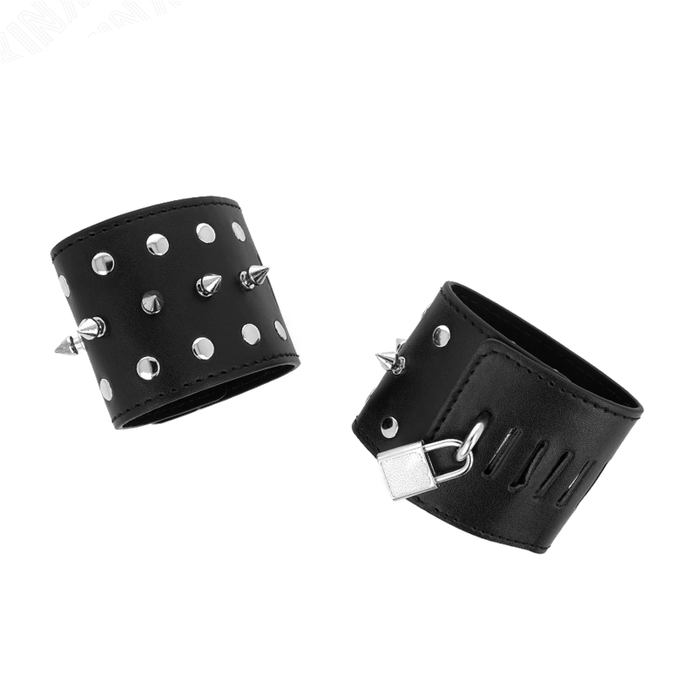 Kink – Punk polsboeien met spikes 25 x 6 cm
