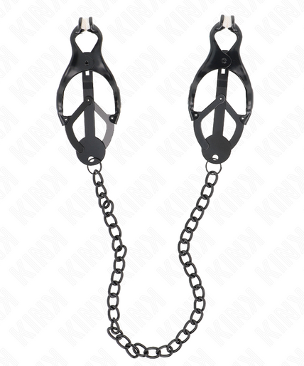 KINK - JAPANESE CLOVER NIPPLE CLAMPS WITH CHAIN BLACK 30 CM KINK - JAPANESE CLOVER NIPPLE CLAMPS WITH CHAIN BLACK 30 CM