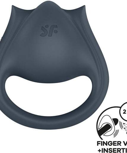 SATISFYER - PERFECT PAIR 2 MULTIVIBRATOR 2 IN 1 PENIS RING AND FINGER STIMULATOR GREY SATISFYER - PERFECT PAIR 2 MULTIVIBRATOR 2 IN 1 PENIS RING AND FINGER STIMULATOR GREY