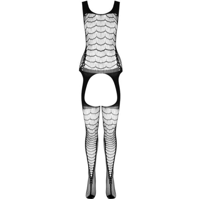 PASSION - BS 104 BODYSTOCKING ZWART ÉÉN MAAT