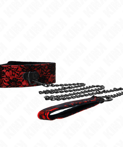 KINK - LACE NECKLACE WITH BELT WITH REAL LEATHER BELT 105 CM / 44 X 5.5 CM KINK - LACE NECKLACE WITH BELT WITH REAL LEATHER BELT 105 CM / 44 X 5.5 CM