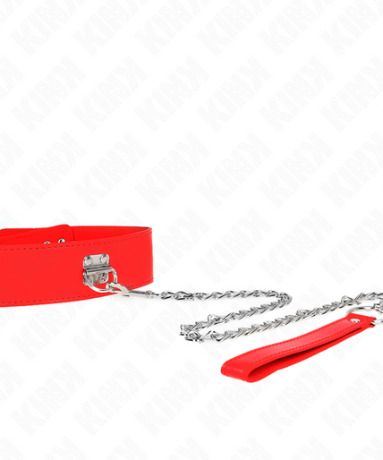 KINK - NECKLACE WITH BELT 65 CM WITH WIDE RED STRAP ADJUSTABLE 33.5-41 CM X 5 CM KINK - NECKLACE WITH BELT 65 CM WITH WIDE RED STRAP ADJUSTABLE 33.5-41 CM X 5 CM