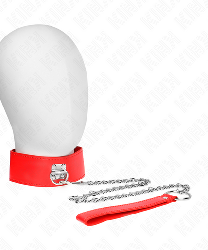 KINK - NECKLACE WITH BELT 65 CM WITH WIDE RED STRAP ADJUSTABLE 33.5-41 CM X 5 CM KINK - NECKLACE WITH BELT 65 CM WITH WIDE RED STRAP ADJUSTABLE 33.5-41 CM X 5 CM