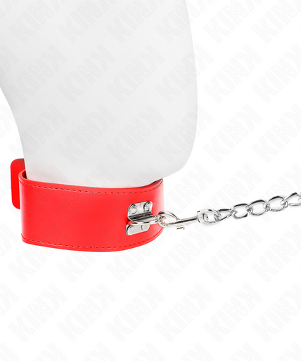 KINK - NECKLACE WITH BELT 65 CM WITH WIDE RED STRAP ADJUSTABLE 33.5-41 CM X 5 CM KINK - NECKLACE WITH BELT 65 CM WITH WIDE RED STRAP ADJUSTABLE 33.5-41 CM X 5 CM