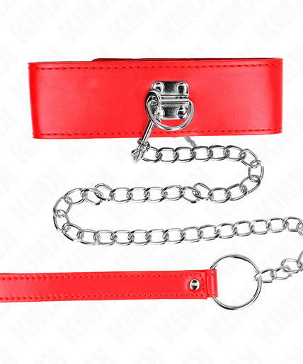 KINK - NECKLACE WITH BELT 65 CM WITH WIDE RED STRAP ADJUSTABLE 33.5-41 CM X 5 CM KINK - NECKLACE WITH BELT 65 CM WITH WIDE RED STRAP ADJUSTABLE 33.5-41 CM X 5 CM