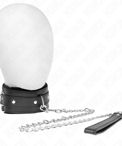 KINK - COLLAR WITH LEASH 65 CM WITH RESTRICTIONS BLACK 36-42 CM X 5.5 CM KINK - COLLAR WITH LEASH 65 CM WITH RESTRICTIONS BLACK 36-42 CM X 5.5 CM