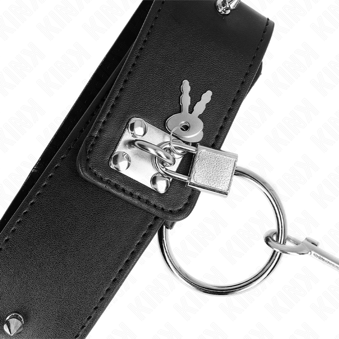 Kink – Necklace 65 Cm With Leash With Silver Studs Model 2 Adjustable 36 – 43 Cm X 5 Cm