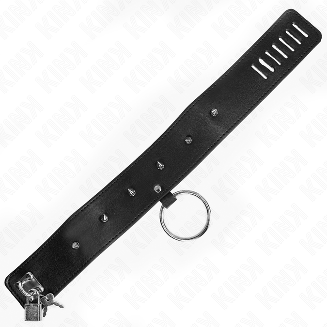 Kink – Necklace 65 Cm With Leash With Silver Studs Model 2 Adjustable 36 – 43 Cm X 5 Cm