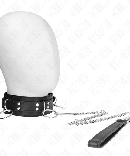 KINK - 3 RING SLAVERY NECKLACE WITH STRAP 80 CM 53 X 5 CM KINK - 3 RING SLAVERY NECKLACE WITH STRAP 80 CM 53 X 5 CM