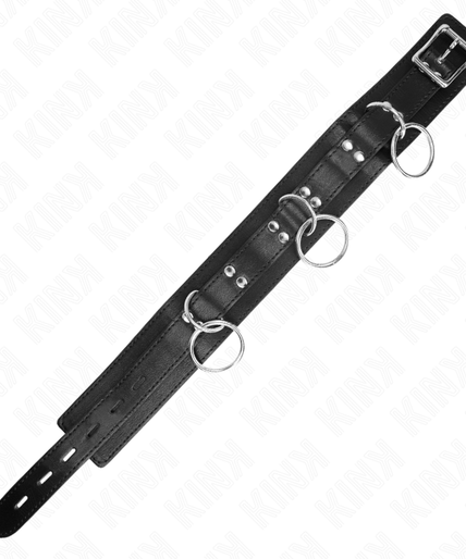 KINK - 3 RING SLAVERY NECKLACE WITH STRAP 80 CM 53 X 5 CM KINK - 3 RING SLAVERY NECKLACE WITH STRAP 80 CM 53 X 5 CM