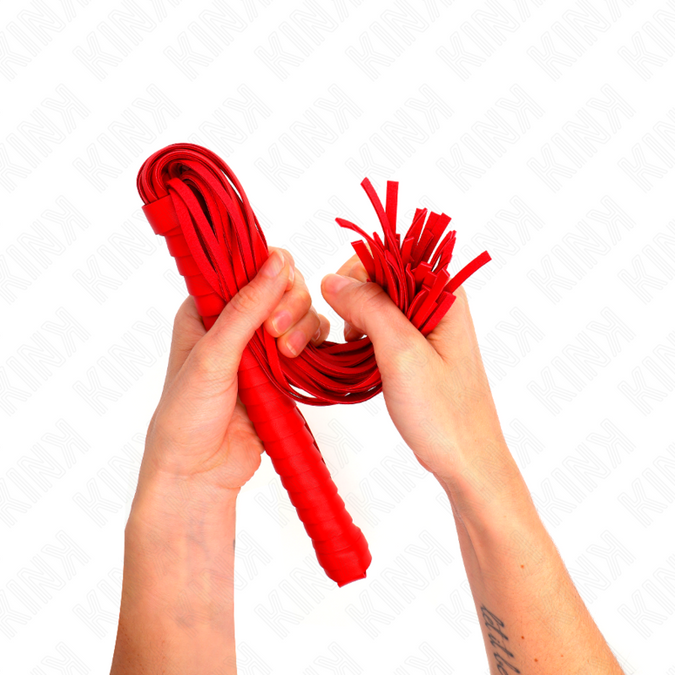 Kink – Zweep met rood gestructureerd handvat 48,5 cm