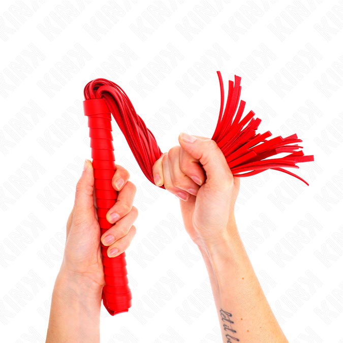 Kink – Zweep met rood gestructureerd handvat 48,5 cm