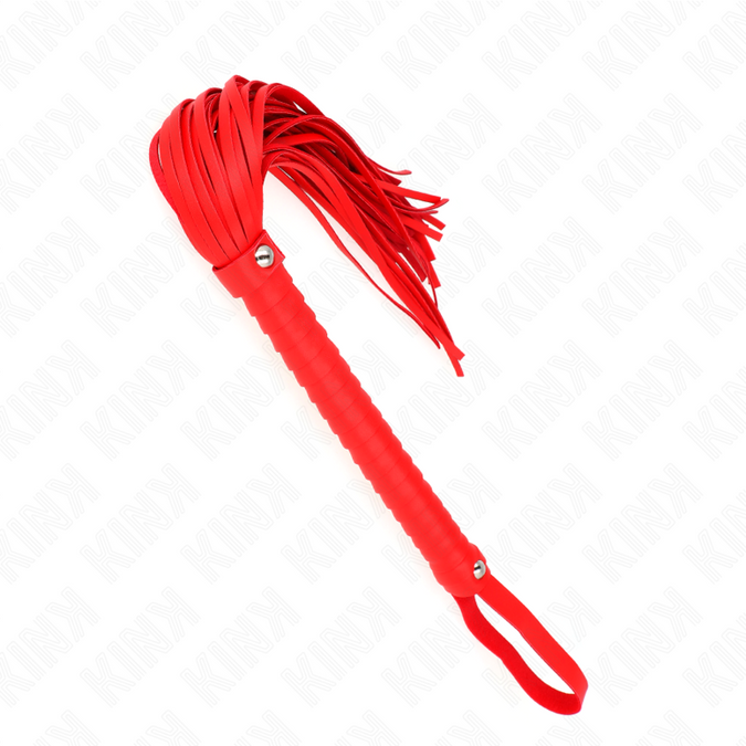 Kink – Zweep met rood gestructureerd handvat 48,5 cm