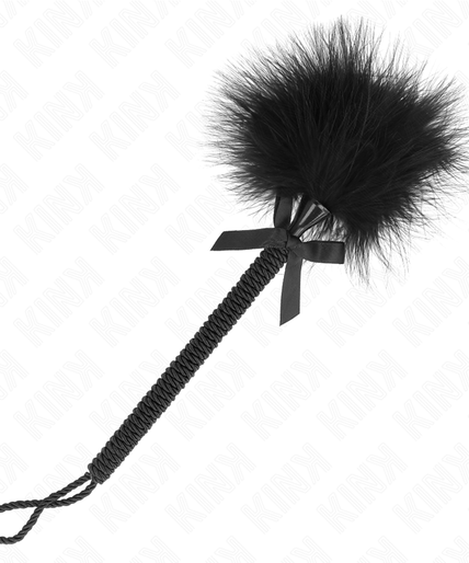 KINK - NYLON ROPE WAND WITH TICKLE FEATHERS AND BLACK BOW 25 CM KINK - NYLON ROPE WAND WITH TICKLE FEATHERS AND BLACK BOW 25 CM