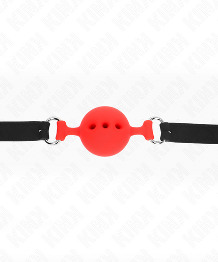 KINK - FULL SILICONE GAG 55 x 2 CM WITH 4.5 CM BALL SIZE M RED ADJUSTABLE 35-51 CM KINK - FULL SILICONE GAG 55 x 2 CM WITH 4.5 CM BALL SIZE M RED ADJUSTABLE 35-51 CM