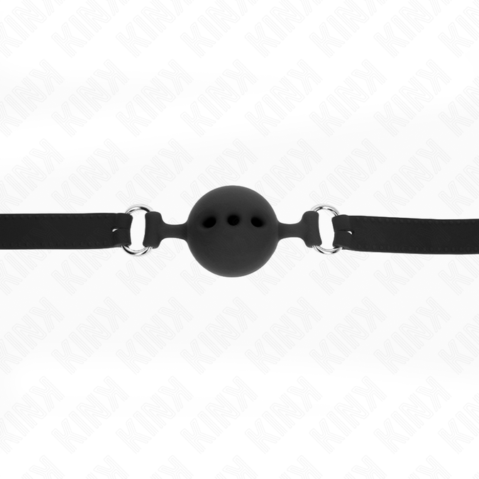 Kink – Full Silicone Gag 55 X 2 Cm With 5 Cm Ball Size L Black Adjustable 35 – 51 Cm